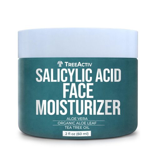 TreeActiv Salicylic Acid Face Moisturizer, 2 fl oz, Acne Treatment Face Cream for Oily Skin with and Tea Tree Oil, For Teens and Adults with Acne Prone Skin and Cystic Acne, 90 Day Supply