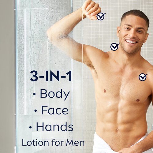NIVEA MEN Maximum Hydration Body Lotion, 3-in-1 Nourishing Lotion for Men, 16.9 Fl Oz Bottle