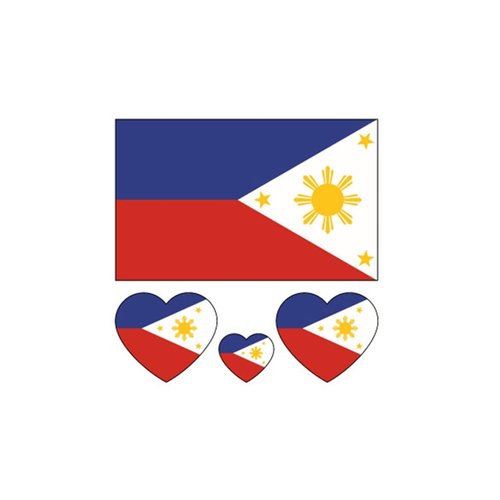 ZPDNURZL 10 Sheets Philippine Flag Tattoos Stickers 40 Pcs Waterproof Sweat Sports National Flag Removable Fake Tattoos