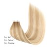 ABH AMAZINGBEAUTY HAIR Rooted with Highlights Remy Tape in Hair Extensions, 20 Pieces 50 Grams, Ash Brown Fading into Dirty Blonde with Platinum Blonde Highlights R8-12/60, 16 Inch