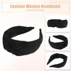 VOCOSTE Knotted Headbands, Solid Colors Top Knot Headbands, Elastic Headbands for Women, Non-slip Knot Hair Bands Hair Hoop Headpiece, Black
