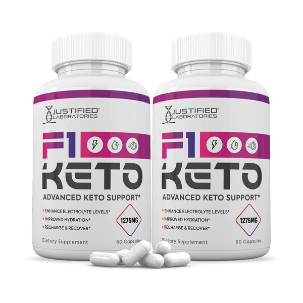 (2 Pack) F1 Keto Pills 1275MG New & Improved Formula Contains Apple Cider Vinegar Extra Virgin Olive Oil Powder Green Tea Leaf 120 Capsules