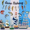Gone Fishing Birthday Party Decorations - Include Hanging Banner Hanging Swirl Centerpieces Fishing Party Supplies Fishing Theme Birthday Party Decor