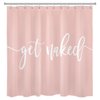 ECOTOB Get Naked Shower Curtain Decor, Cute White Art Font Words Get Naked on Pink Background Funny Quotes Shower Curtains 72X72 inch Polyester Fabric Bathroom Decor Bath Curtains Hooks Included