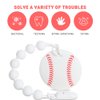 Baby Sports Ball Teething Toys,Food Grade Silicone Teether with One-Piece Pacifier Clip Holder,Shower Gift,Teething Pain Relief for 3 Months+ Boy and Girl,BPA Free,Freezer Safe. (Baseball)