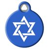 Dog Tag Art Star of David Religious Pet ID Tag for Dogs and Cats, Silent Polymer Coated Jewish Nametag with Customized Identification Information - Small .875" Diameter