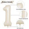 Biapian 40 Inch Cream Number 15 Balloon, 15th Birthday Balloons, Big Digital 15 or 51 Beige White Giant 15 Foil Balloon Helium for 51st 15th Birthday Decorations Anniversary Baby Shower Party Supplies