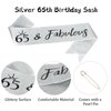 65th Birthday Sash and Crown for Women Silver 65th Birthday Tiara and Sash Set Gifts for Her 65 & Fabulous Sash Birthday Decorations Happy Birthday Crown and Sash Accessories Birthday Gift for Women