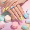Gel Nail Polish Set, 6 Colors Macaron Colors Gel Nail Polish Kit Pale Pink Purple Blue Gel Polish Soak Off UV LED Nail Polish Set Manicure Kit Salon at Home (Macaron color)