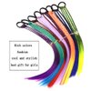HUJIANWEN Colored Braids Hair Extensions with Rubber Bands Rainbow Braided Synthetic Hairpieces Ponytail Hair Accessories for Women Kids Girls Party Highlights Cosplay Dress Up
