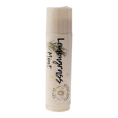 Golden Hives Apiary Moisturizing Lip Balm With Raw Beeswax & Organic Cocoa Butter - Lemongrass Mint (pack of 3)