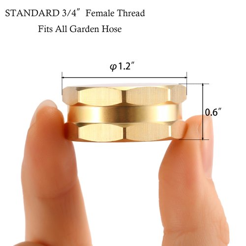 Sanpaint 2 Pack Garden Hose End Caps with Washers, Brass Spigot Cap, 3/4" Female End Cap