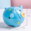 JYPHM Ceramic Piggy Bank for Kids Coin Bank for Boys and Girls Unique Birthday Gift Nursery Decor Piggy Banks Blue (5x5x4inch)