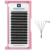 HERSQUEEN W 5D Premade Fans Lash Extensions W Shape Lash 0.07mm D Curl Mix Tray 8-16mm Volume Fans Eyelashes Soft Matte Black Lashes Fluffy Volume False Lashes(D 0.07 8-16mm)