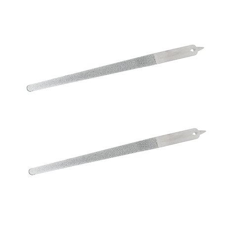 2PC 8 Diamond Dust Nail File - Stainless Steel Nail Dresser - 9 Inch