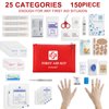 PYSANR Small First Aid Kit, 150 Piece with Foil Blanket, Scissors First Aid Bag for Emergency, Home, Camping, Travel, Sports, Office, Outdoor, Car, School