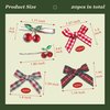 YAEISM 20PCS Red Bow Hair Clips 5 Styles Plaid Mini Bow Hair Clips Christmas Hair Accessories Cherry Alligator Clips Gingham Bowknot Barrettes for Girls Women