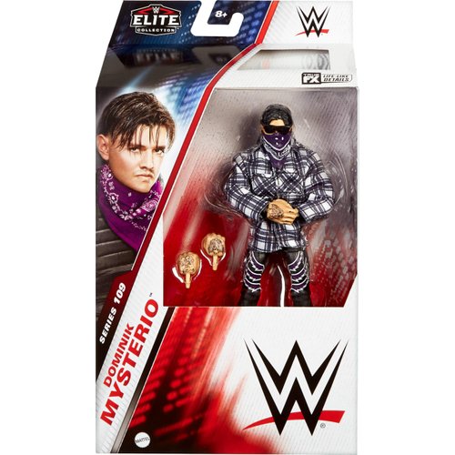 Mattel WWE Elite Action Figure & Accessories, Series #109 Dominik Mysterio 6-inch Collectible with 25 Articulation Points & Swappable Hands