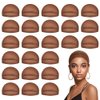 MYKURS Brown Wig Caps for Women, Stocking Wig Cap for Lace Front Wig, Bald Cap for Wig, Reddish Brown 24 Pieces