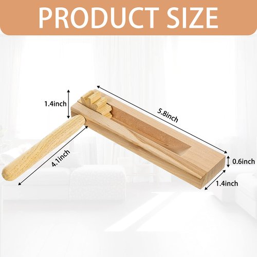 8 Pieces Wooden Ratchet Noise Maker, Traditional Mexican Rattle Ratchet Instrument Toy for Sporting Events Party Favor and Celebrations Birthday Present Football Games, 6 x 5.5 x 1.4 Inches
