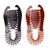2PCS Plastic Interlocking Banana Clip Clincher Interlocking Two Sides Hair Comb Elongated Ponytail Holder