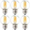 LiteHistory Dimmable 40W g16.5 Edison Bulb - 2700K 4W e26 Globe Bulb for Ceiling Fans, Chandeliers, Vanity Lights - AC120V 400lm 6Pack