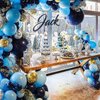 Navy Blue and Gold Balloons,12 Inch Pearl Night Blue Metallic Gold White and Metallic Blue Confetti Balloons for Birthday Party Decorations,Wedding,Bridal Shower,Baby Shower,Graduate
