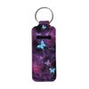 Baxinh Galaxy Butterfly Chapsticks Holder Keychain for Lipstick Lip Balm, Functional Lipstick Holder Clip-on Keychain Car Accessories for Women Girl, Purple