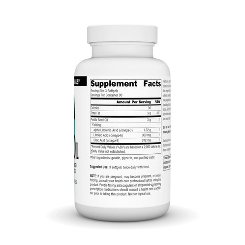 Source Naturals Perilla Oil Source of Plant-Based Omega-3 Fatty Acids, 1000 mg - 90 Softgels