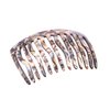French Amie Fab 13 Teeth Onyx Silver Grey Celluloid Acetate Handmade Side Hair Comb