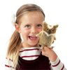 Folkmanis Mini Great Horned Owl Finger Puppet, Brown, White, Black