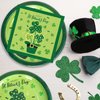 Whaline St. Patrick's Day Paper Dinnerware Set 40 Pack 6.5 x 6.5 Inch Shamrock Hat Lunch Napkins and 40Pcs 9 Inch Lucky Clover Disposable Round Plate for 40 Guests Irish Holiday Dinner Decor Supplies