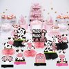 Holy Cow Im Two Birthday Decorations for Girl, Pink Cow 2nd Birthday Honeycomb Centerpiece Party Supplies, Moo Moo I'm Two Cow Themed 2 Year Old Birthday Table Toppers Sign Decor