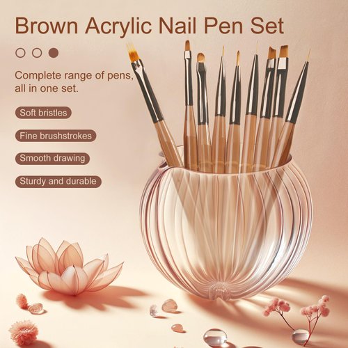 9-Piece Nail Gel Polish Drawing Pen Set, Nail Liner Brush Collection for Manicure, Salon-Quality Brushes for Home Nail Art