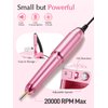 Subay Nail Drill Machine Electric File, Portable for Acrylic Gel Dip Powder Nails, Nail Drill Kit for Manicure Pedicure, Nail Set with Everything, Purple Pink