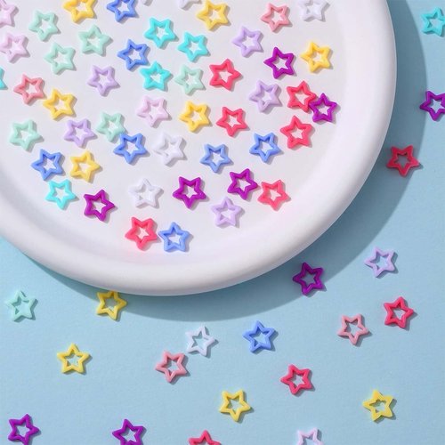 100Pcs Star Nail Art Charms 3D Nail Art Accessories Mix Color Nail Charms Rhinestone for Acrylic Nail Resin Nail Art Supplies for Women Girls DIY Manicure Decorations