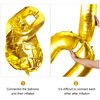 Gejoy 24 Pieces Chain Balloons 16 Inch Foil 90s Balloons Hip Hop Party Decorations Jumbo Chain Link Balloons for 80s 90s Hip Hop Retro Theme Birthdays Graduations Weddings Arch Supplies (Gold)