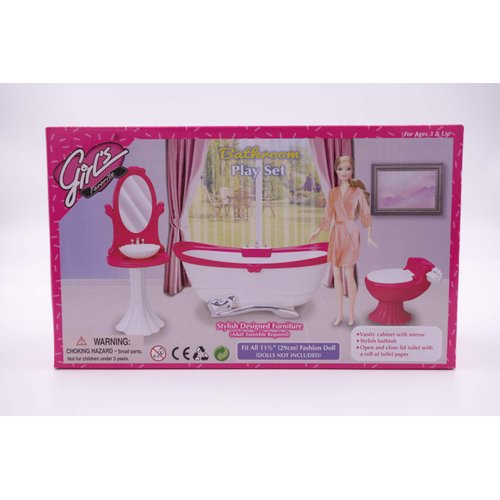 Girl's Favorite/Gloria Bathroom Play Set Doll Furniture (No. 3013)