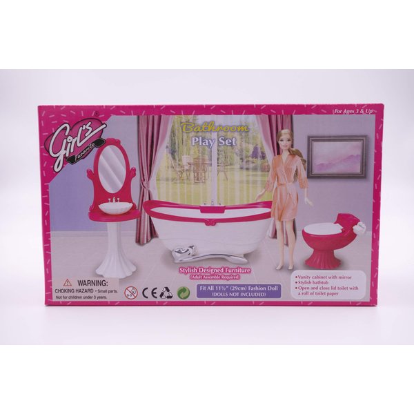 Girl's Favorite/Gloria Bathroom Play Set Doll Furniture (No. 3013)
