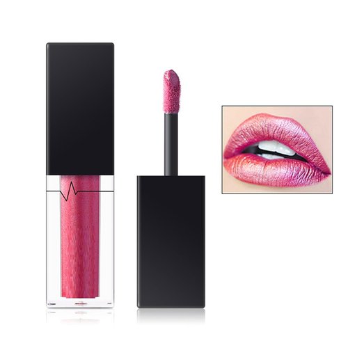 MAEPEOR Metallic Liquid Lipstick 24 Color Metal Diamond Pearl Lipstick Long Wear and Non-stick Cup Mermaid Lip Gloss (Colors 3)
