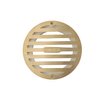 NDS 910B, 4 In. Round Grate Drain Cover, with PVC Collar, Connects to 3 Inch Drain Pipe & 4 Inch Drain Fittings, for Small Lawns, Landscaping and Patios, Satin Brass
