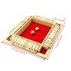 DC-BEAUTIFUL Shut The Box Dice Game, 2-4 Players Classic Board Game for Adults, Wooden Tabletop Game with Dices and Instruction,Math Strategy Game for Christmas Party (Red)