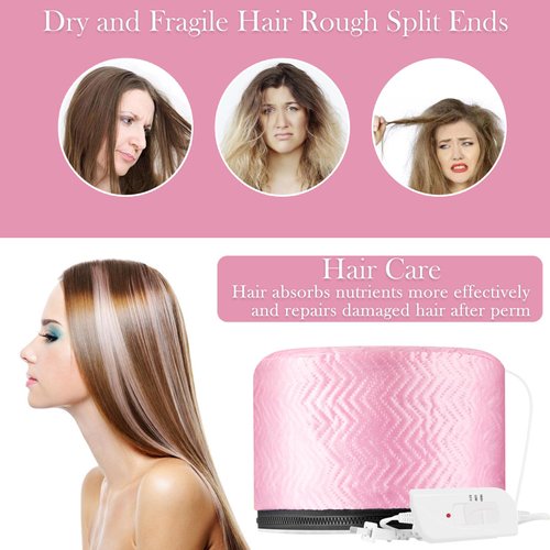 Smoostart Hair Steamer with Temperature Control - Portable Electric Heating and Nourishing Cap for Hair Spa and Thermal Treatment