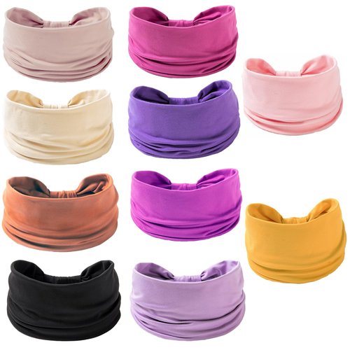 SEVENHEAD Headbands for Women, Black Non Slip Hair Wrap Yoga Elastic Hair Bands Workout Running Sport Wide-Side Sweat-Absorbing and Anti-Perspiration for Girls