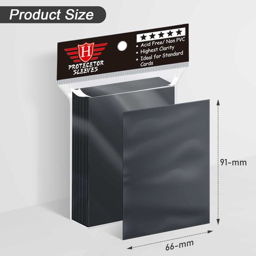 500 Pcs Black Card Sleeves Toploaders for Trading Card, Soft Penny Card Sleeves Card Protectors Plastic Card Holders Fit for MTG, Baseball Card, Sports Cards, Game Card Standard Cards