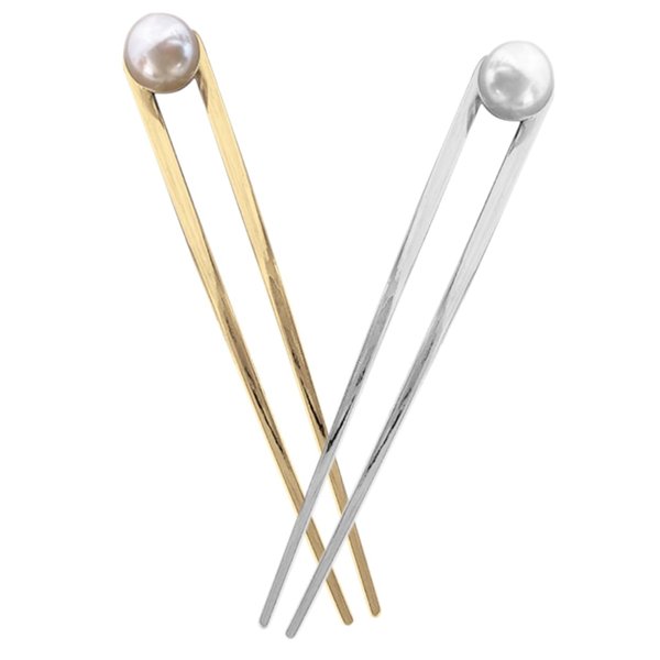 Ipetboom 2pcs Hairpin U-shaped Hairpin Hair Chopsticks for Women Gold Headpiece Hair Gems for Women Hair Bun Sticks Hair Sticks Bun Hair Fork Hair Forks Pearl China Women's Alloy