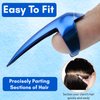 My Hair Tools Hair Parting & Sectioning Ring - Stainless Steel Finger Braiding Hair Pick Tools for Durable Dreadlocks Wig Quick Installation of Remy Human Hair Extensions Hair Styling Tools (Blue)