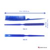 Allegro Combs Rat Tail And Three Row Combs For Women Parting Hairstylist Wide Tooth Comb Detangling Hair Styling Apply Product In Curly Hair Made In The USA 2 Pcs. (Royal Blue)