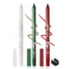 White Green Red Gel Eyeliner Pencil-3Pcs Multi-Use Colored Gel Eye Liner Eyeshadow Pen,Long Lasting Waterproof Smudgeproof Water Line Pencil,Professional Eye Makeup Kit for Women with Pencil Sharpener