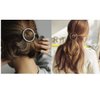 LASSUM 2 Pcs Minimalist Dainty Hollow Geometric Round Circle Metal Hairpin Hair Clip for Women and Girls on any Occasion (Gold & Silver)